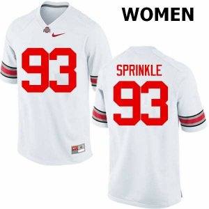 Women's Ohio State Buckeyes #93 Tracy Sprinkle White Nike NCAA College Football Jersey Colors MMR7444ON